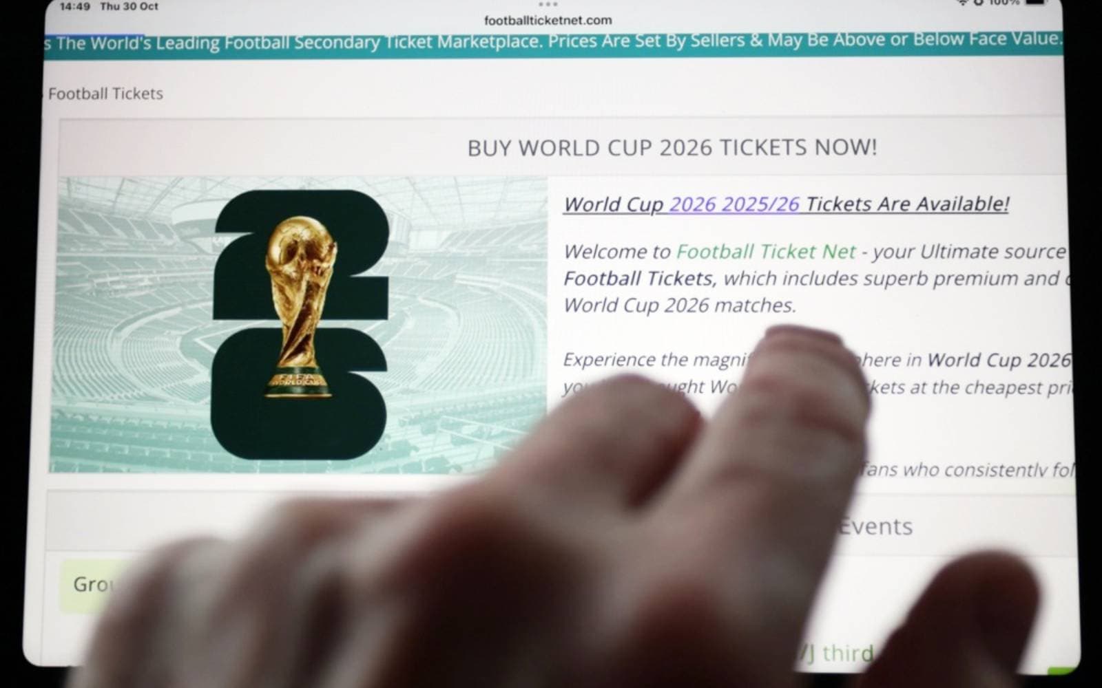 Cover Image for US broker touts huge returns for Fifa World Cup ticket investors