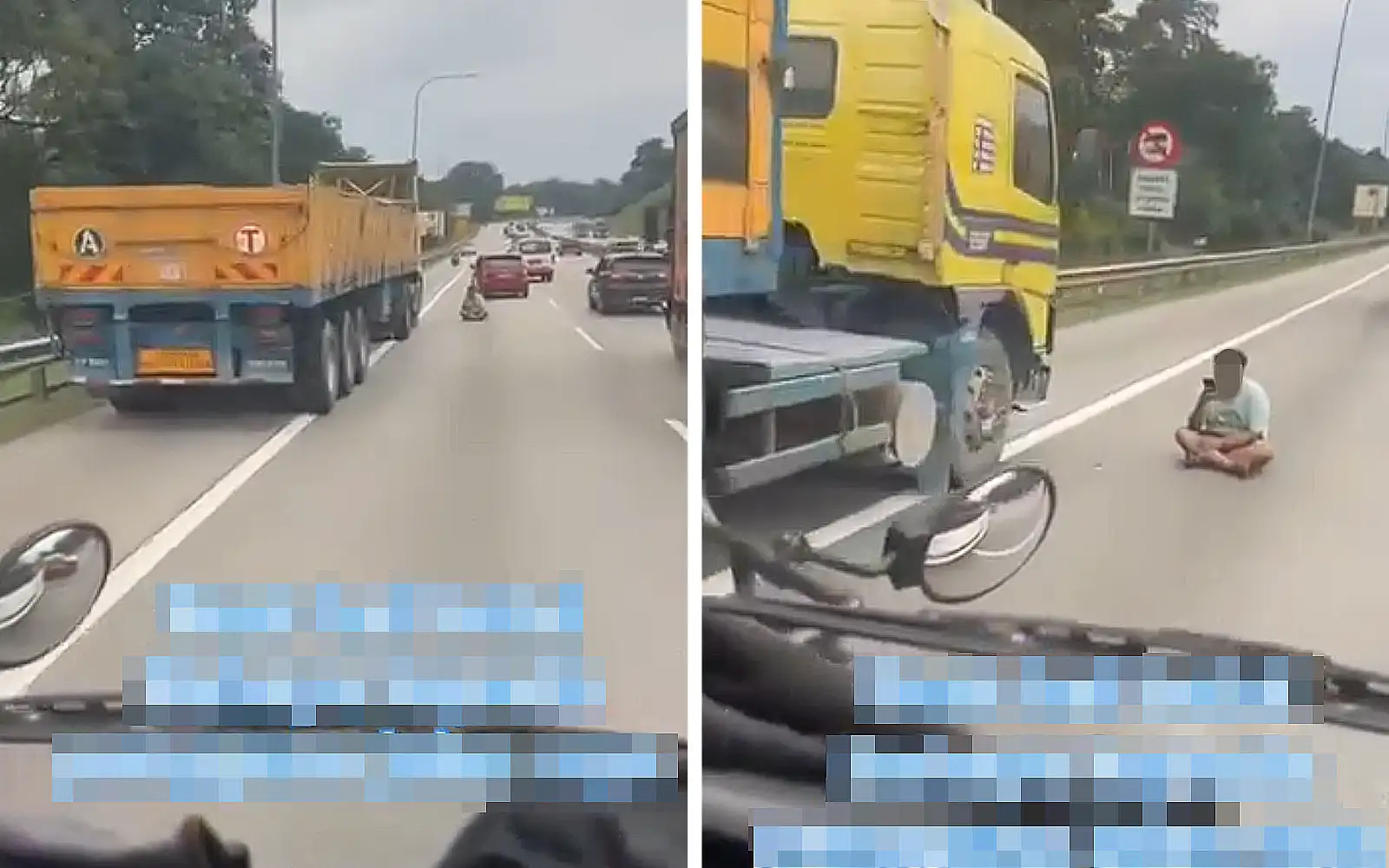 Cover Image for Kajang cops probing incident of man sitting in middle of highway lane