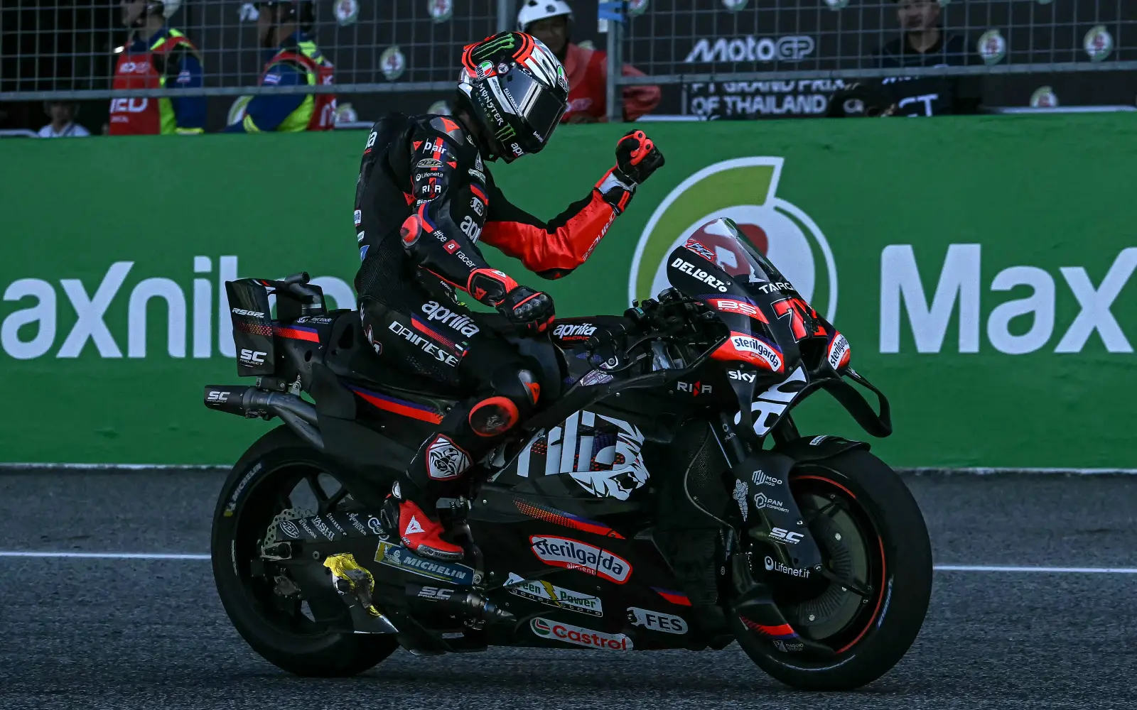 Cover Image for Bezzecchi wins MotoGP opener as Marquez retires